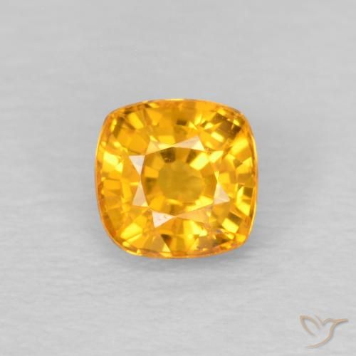 0.53ct 자연스러운 오렌지-골드 사파이어, 방석, VS