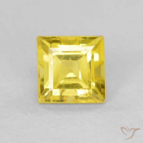 0.57ct 자연스러운 허니 옐로우 사파이어, 정사각형, VVS-VS