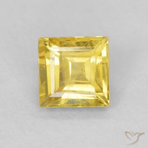 0.49ct 자연스러운 허니 옐로우 사파이어, 정사각형, VVS-VS