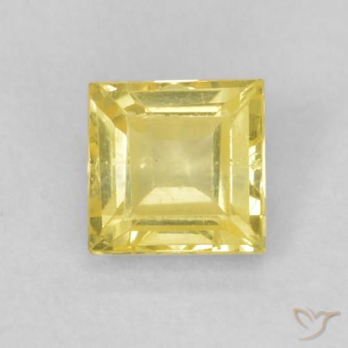 0.57ct 자연스러운 범블비 옐로우 사파이어, 정사각형, VVS-VS