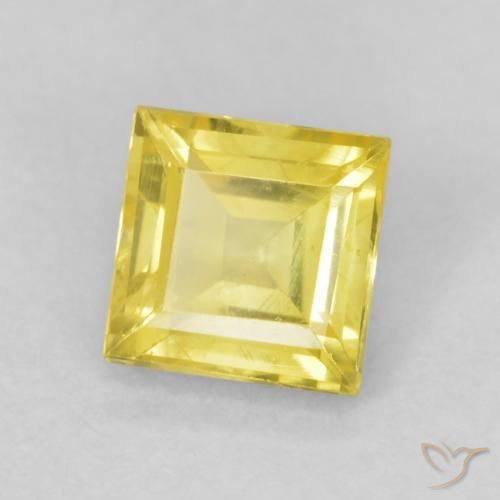 0.64캐럿 천연 Medium Light-Yellow 사파이어, 정사각형, VS