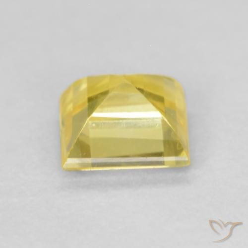 0.64캐럿 천연 Medium Light-Yellow 사파이어, 정사각형, VS