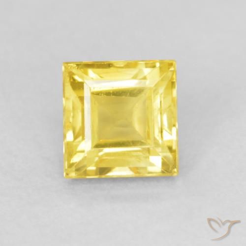 0.63ct 자연스러운 허니 옐로우 사파이어, 정사각형, VS
