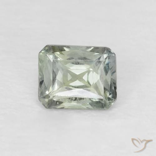 0.55ct 자연스러운 회색 녹색 사파이어, 에메랄드 컷, VS