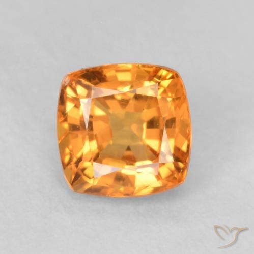 0.60ct 자연스러운 미디엄 오렌지 사파이어, 방석, VVS-VS