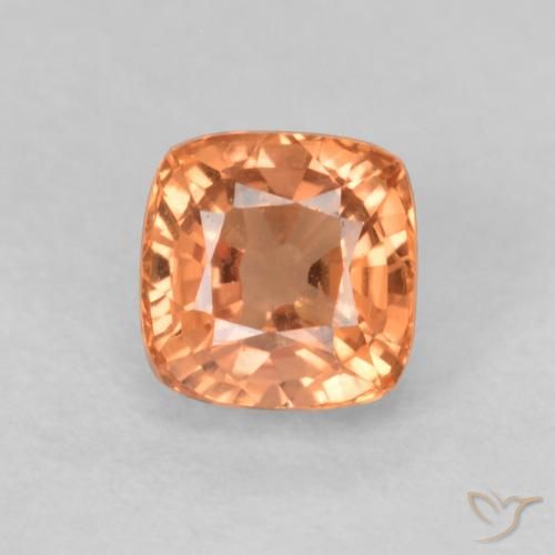 0.63ct 자연스러운 진저 오렌지 사파이어, 방석, VVS-VS
