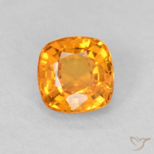 0.48ct 자연스러운 밝은 주황색 사파이어, 방석, VVS-VS