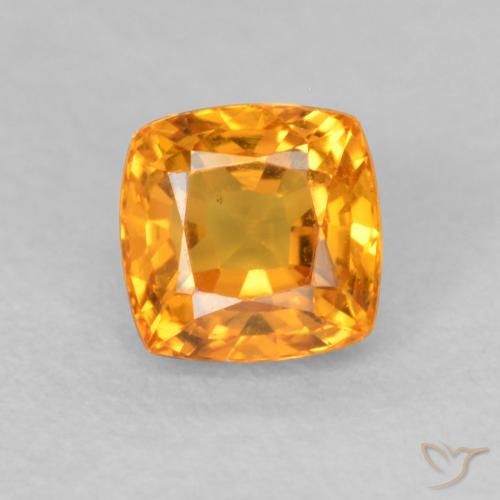 0.61ct 자연스러운 미디엄 오렌지 사파이어, 방석, VVS-VS