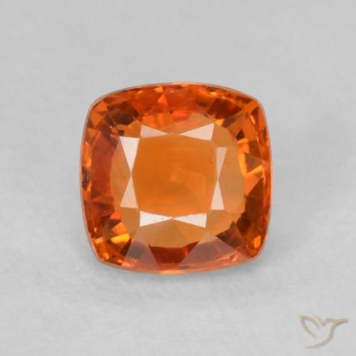 0.55ct 자연스러운 파이어 오렌지 사파이어, 방석, VVS-VS