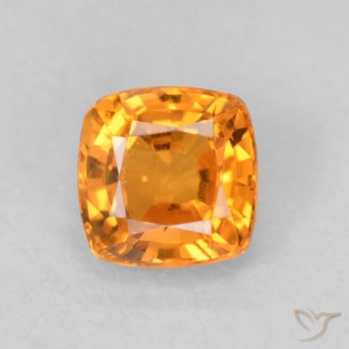 0.55ct 자연스러운 밝은 주황색 사파이어, 방석, VVS-VS