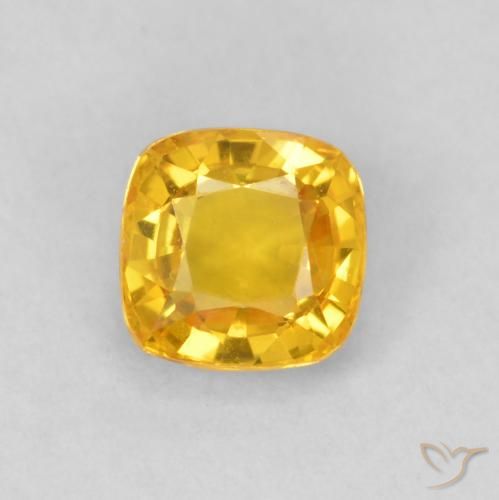 0.62ct 자연스러운 브라이트 골드 사파이어, 방석, VVS