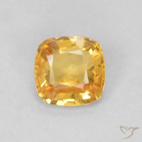 0.54ct 자연스러운 오렌지-골드 사파이어, 방석, VVS