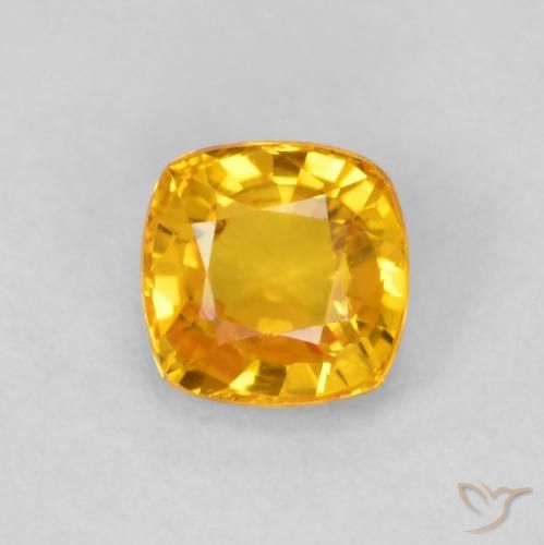 0.63ct 자연스러운 미디엄 골든 사파이어, 방석, VVS