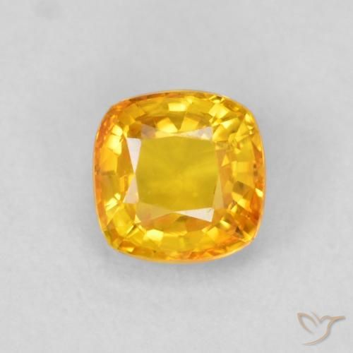 0.65ct 자연스러운 미디엄 골든 사파이어, 방석, VVS