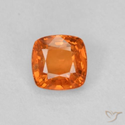 0.49ct 자연스러운 앰버 오렌지 사파이어, 방석, VS