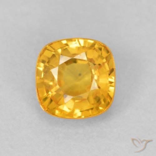 0.56ct 자연스러운 골든 오렌지 사파이어, 방석, VVS-VS