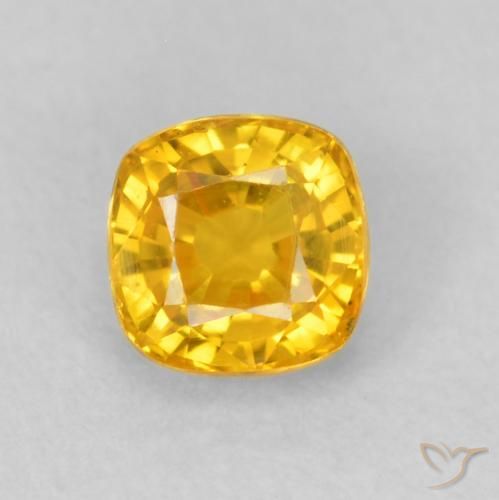 0.60ct 자연스러운 골든 오렌지 사파이어, 방석, VVS-VS