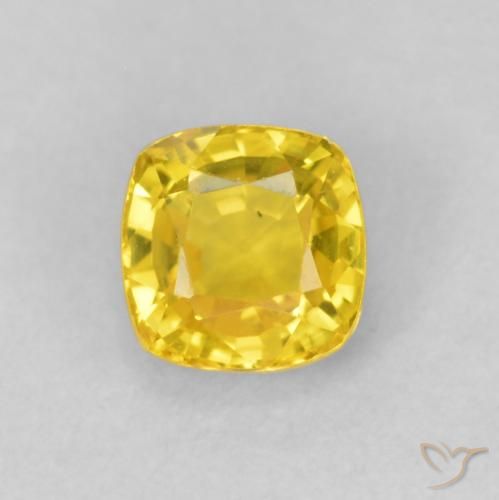 0.54ct 자연스러운 황색을 띠는 금 사파이어, 방석, VVS-VS