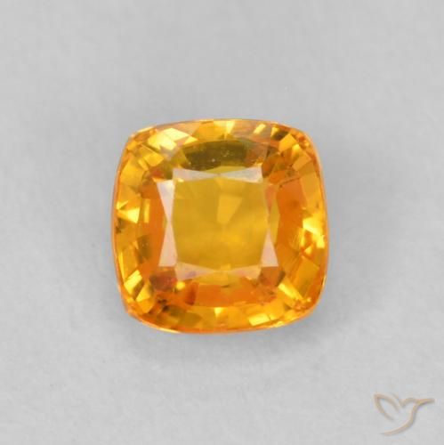 0.52ct 자연스러운 오렌지-골드 사파이어, 방석, VVS-VS