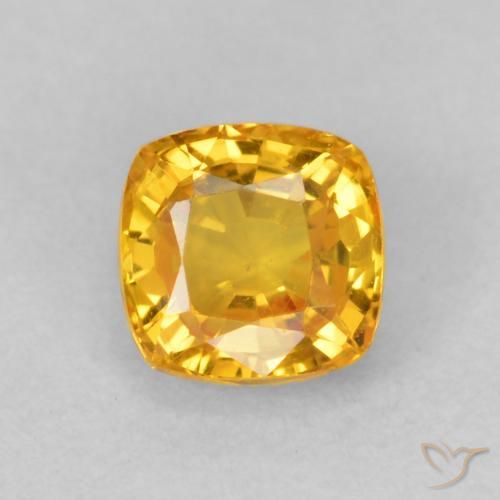 0.60ct 자연스러운 미디엄 오렌지 사파이어, 방석, VVS-VS