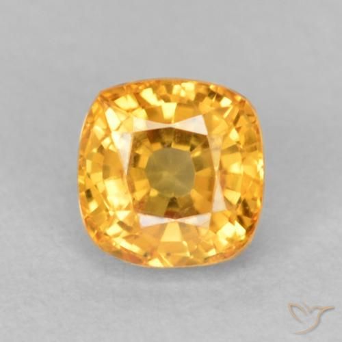 0.73ct 자연스러운 미디엄 오렌지 사파이어, 방석, VVS-VS