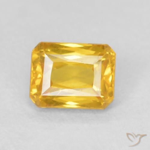 0.72ct 자연스러운 골든 사파이어, 에메랄드 컷, VVS-VS
