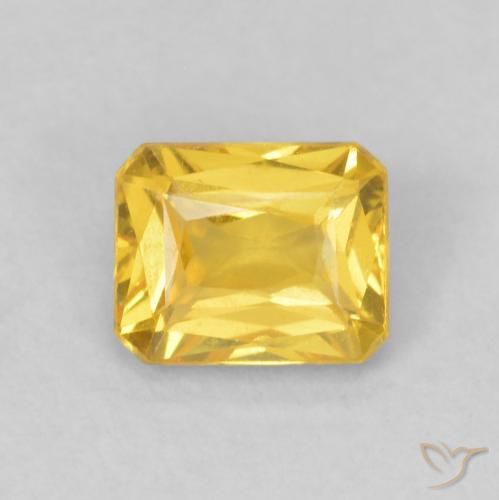 0.58ct 자연스러운 골든 사파이어, 에메랄드 컷, VVS-VS