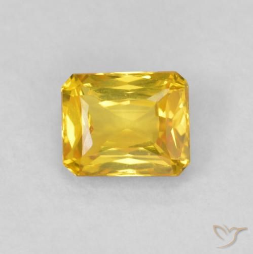 0.48ct 자연스러운 골든 오렌지 사파이어, 에메랄드 컷, VVS-VS