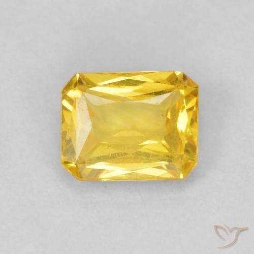 0.49ct 자연스러운 허니 옐로우 사파이어, 에메랄드 컷, VVS-VS