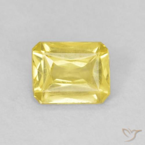 0.47ct 자연스러운 흙빛 노란색 사파이어, 에메랄드 컷, VVS-VS