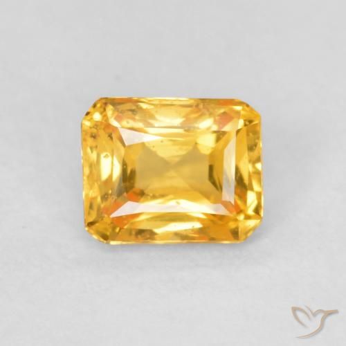 0.53ct 자연스러운 딥 오렌지-골드 사파이어, 에메랄드 컷, VS