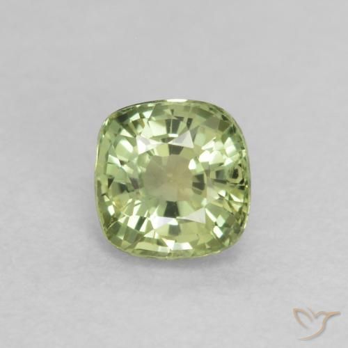 0.55ct 자연스러운 연한 초록색 사파이어, 방석, VS