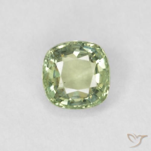 0.43ct 자연스러운 매우 밝은 세이지 그린 사파이어, 방석, VS
