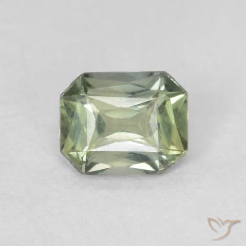 0.46ct 자연스러운 라이트 세이지 그린 사파이어, 에메랄드 컷, VVS