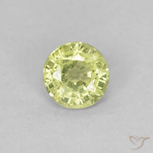 0.33ct 자연스러운 미디엄 옐로우 사파이어, 둥근, VVS-VS