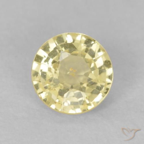 0.44ct 자연스러운 따뜻한 노란색 사파이어, 둥근, VS