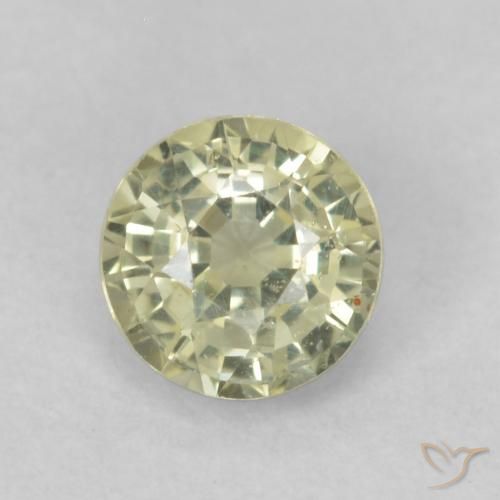 0.49ct 자연스러운 연노랑 사파이어, 둥근, VS
