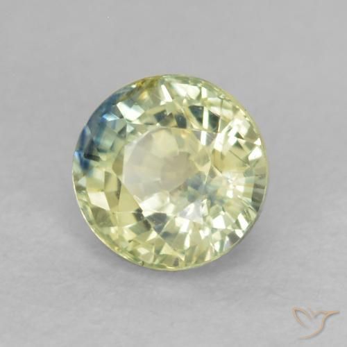 0.58캐럿 천연 Medium Light-Yellow 사파이어, 둥근, VS