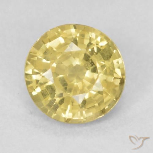 0.48ct 자연스러운 연노랑 사파이어, 둥근, VVS-VS