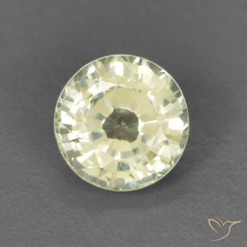 0.40ct 자연스러운 연노랑 사파이어, 둥근, VVS-VS