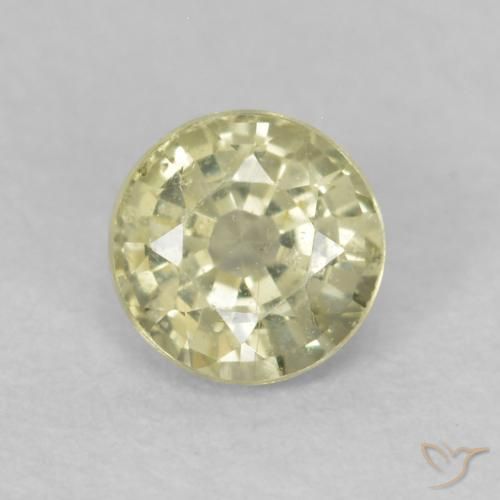 0.48ct 자연스러운 연노랑 사파이어, 둥근, VS, Photo A