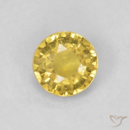 0.45ct 자연스러운 라이트 골드 사파이어, 둥근, SI