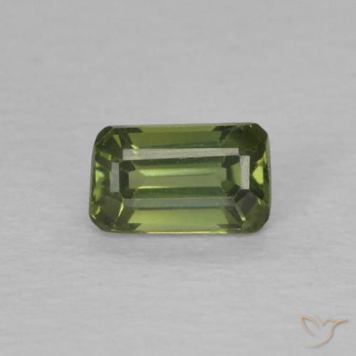 0.48ct 자연스러운 딥그린 사파이어, 에메랄드 컷, VVS-VS