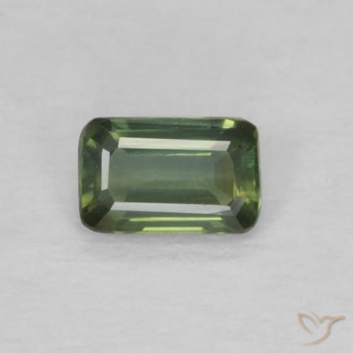 0.41ct 자연스러운 황록색 사파이어, 에메랄드 컷, VVS-VS