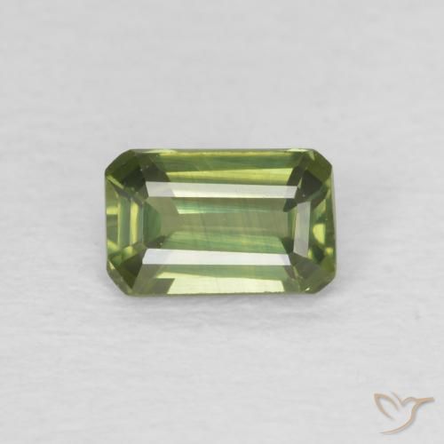0.44ct 자연스러운 딥그린 사파이어, 에메랄드 컷, VVS-VS