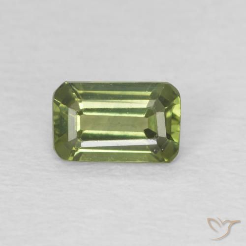 0.44ct 자연스러운 딥그린 사파이어, 에메랄드 컷, VVS-VS