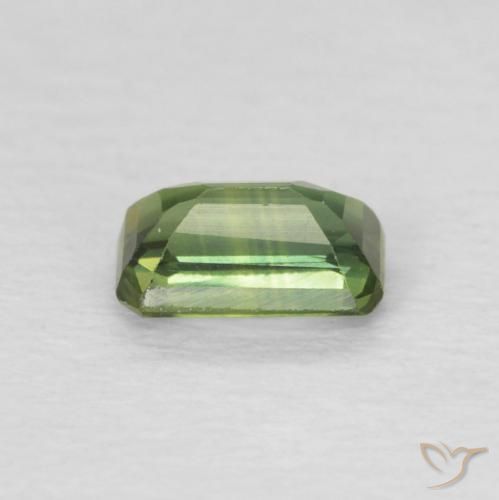 0.46캐럿 천연 Medium Light Green 사파이어, 옥타곤 / 에메랄드 컷, VS