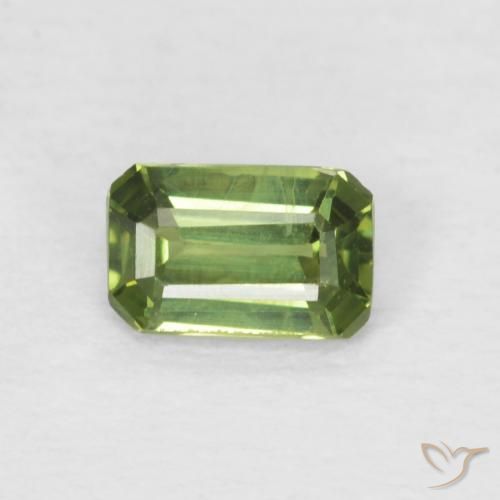 0.41ct 자연스러운 라이트 포레스트 그린 사파이어, 에메랄드 컷, VS