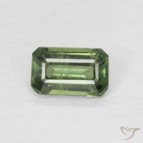 0.42ct 자연스러운 Medium Dark-Green 사파이어, 에메랄드 컷, VS