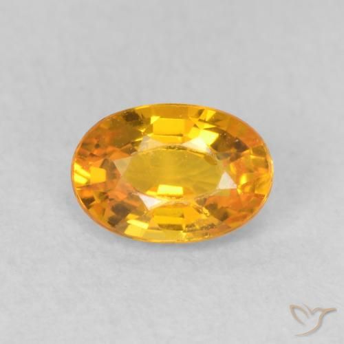 0.68ct 자연스러운 딥 오렌지-골드 사파이어, 타원형, VVS-VS